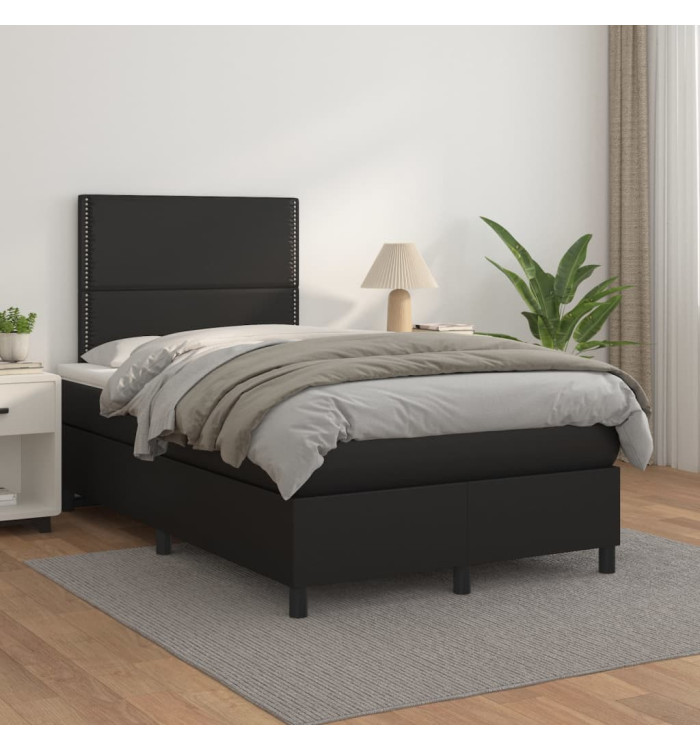 Sommier à lattes de lit matelas Noir 120x200 cm Similicuir | Mobilier & Déco
