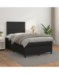 Sommier à lattes de lit matelas Noir 120x200 cm Similicuir | Mobilier & Déco