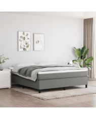 Cadre de lit sans matelas gris foncé 180x200 cm tissu | Mobilier & Déco