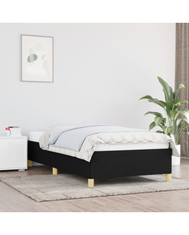 Cadre de lit sans matelas noir 90x200 cm tissu | Mobilier & Déco