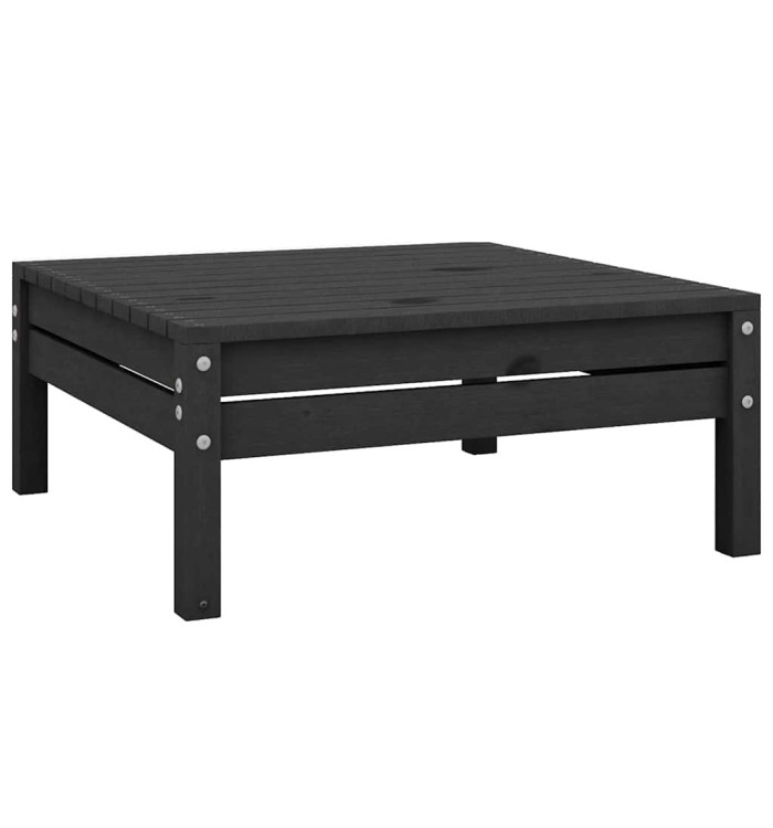 Repose-pied de jardin noir bois de pin massif | Mobilier & Déco