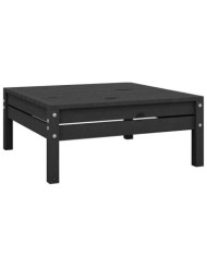 Repose-pied de jardin noir bois de pin massif | Mobilier & Déco