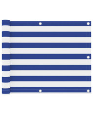 Écran de balcon Blanc et bleu 75x300 cm Tissu Oxford | Mobilier & Déco