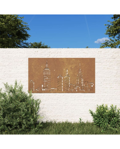 Décoration murale jardin 105x55cm acier corten design d'horizon | Mobilier & Déco