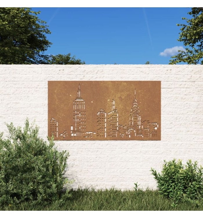 Décoration murale jardin 105x55cm acier corten design d'horizon | Mobilier & Déco