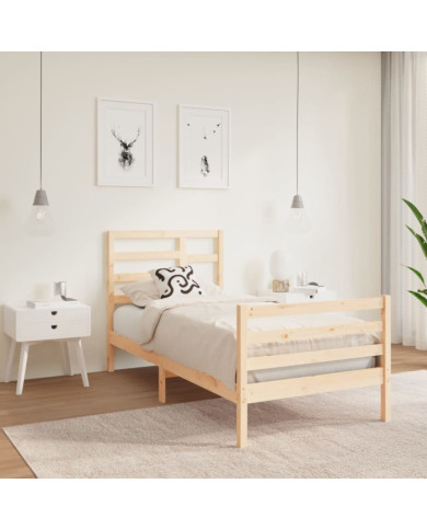 Cadre de lit sans matelas bois massif 90x190 cm | Mobilier & Déco
