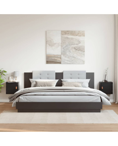 Armoires murales 2 pcs Noir 31,5x30x30 cm Bois de pin massif | Mobilier & Déco