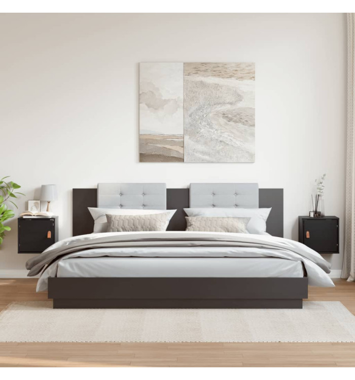 Armoires murales 2 pcs Noir 31,5x30x30 cm Bois de pin massif | Mobilier & Déco