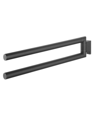 Tiger Rail à serviettes à 2 bras Bold Noir mat | Mobilier & Déco