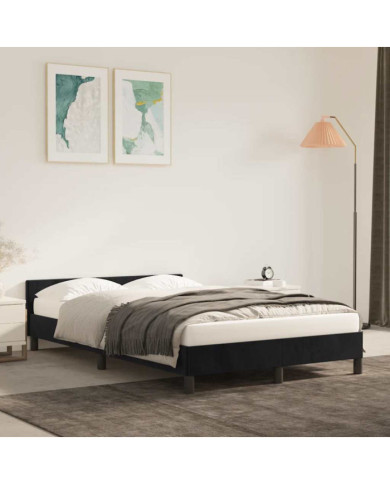 Cadre de lit sans matelas noir 120x200 cm velours | Mobilier & Déco