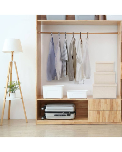 Boîtes de rangement empilables 3 pcs Tissu Crème | Mobilier & Déco