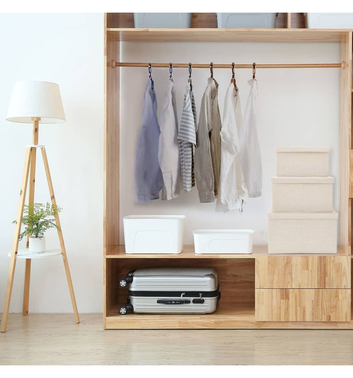 Boîtes de rangement empilables 3 pcs Tissu Crème | Mobilier & Déco