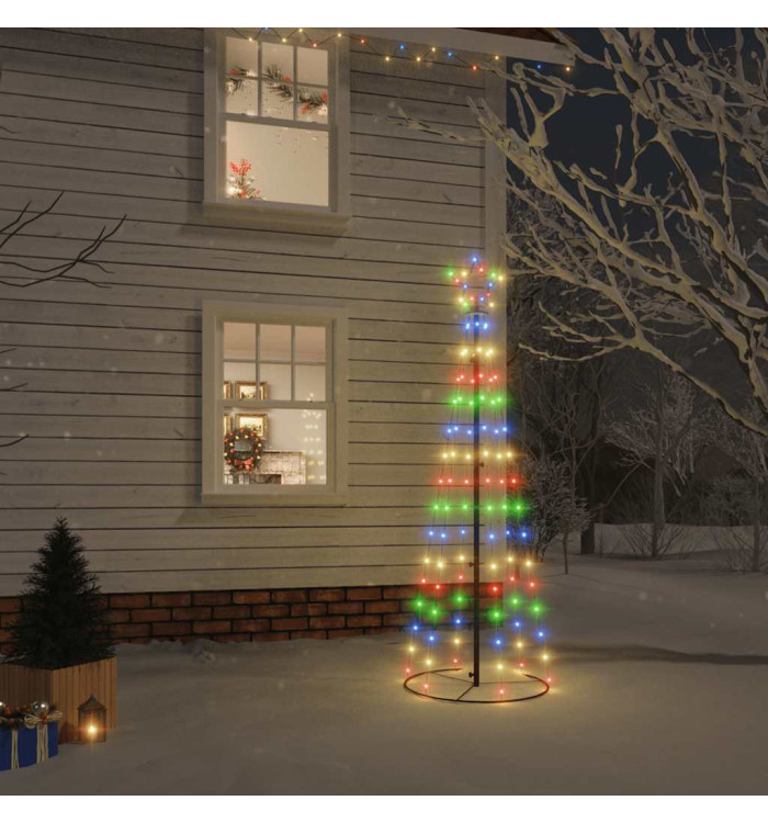 Arbre de Noël cône 108 LED Colorées 70x180 cm | Mobilier & Déco