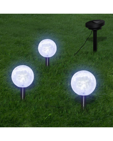 Lampes de jardin LED solaires 3 pcs avec piquet de sol | Mobilier & Déco