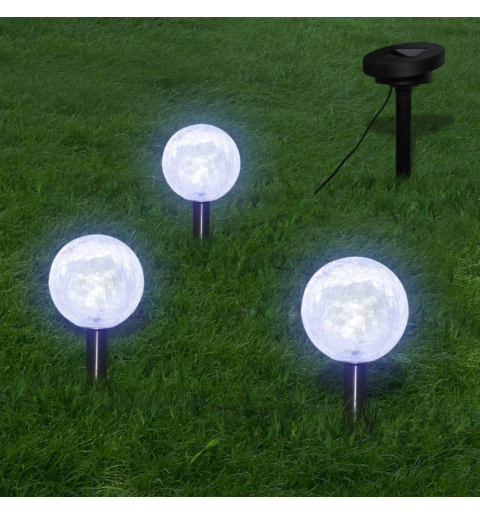 Lampes de jardin LED solaires 3 pcs avec piquet de sol | Mobilier & Déco