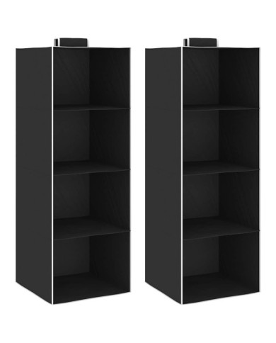 Étagères suspendues de rangement 2 pcs 4 niveaux Tissu | Mobilier & Déco