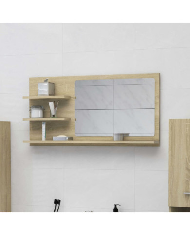 Miroir de salle de bain chêne sonoma bois d’ingénierie | Mobilier & Déco