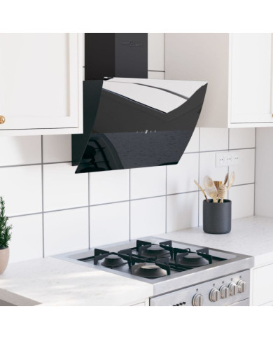 Hotte murale 60 cm Acier et verre trempé Noir | Mobilier & Déco