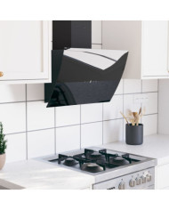 Hotte murale 60 cm Acier et verre trempé Noir | Mobilier & Déco