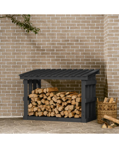 Support pour bois de chauffage Gris 108x64,5x77 cm Bois de pin | Mobilier & Déco