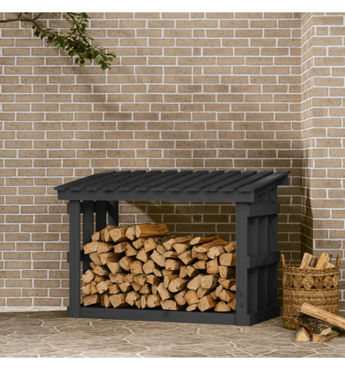 Support pour bois de chauffage Gris 108x64,5x77 cm Bois de pin | Mobilier & Déco
