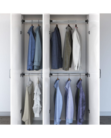 Rails de garde-robe télescopiques 4 pcs Argenté 58-100 cm | Mobilier & Déco