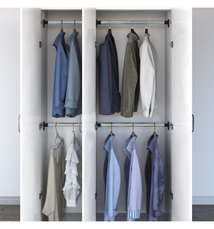 Rails de garde-robe télescopiques 4 pcs Argenté 58-100 cm | Mobilier & Déco