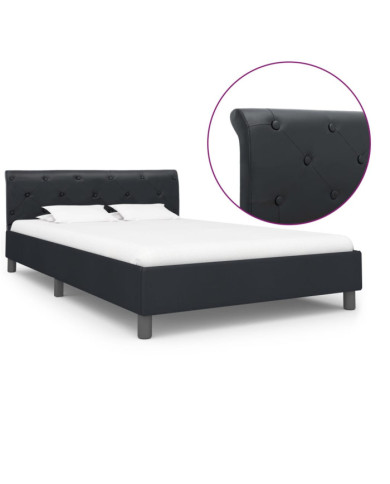 Cadre de lit sans matelas noir similicuir 120x200 cm | Mobilier & Déco