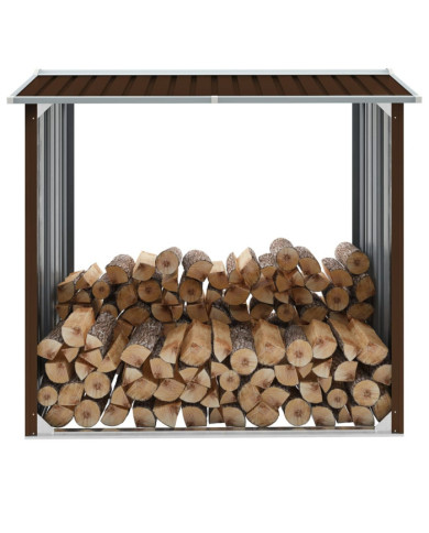 Abri de stockage de bois Acier galvanisé 172x91x154 cm Marron | Mobilier & Déco
