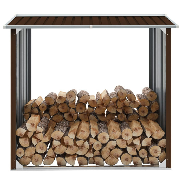 Abri de stockage de bois Acier galvanisé 172x91x154 cm Marron | Mobilier & Déco