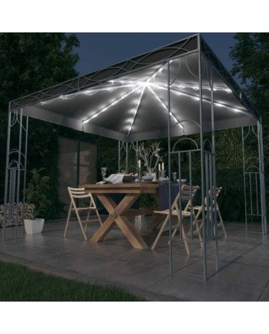 Tonnelle avec guirlande lumineuse à LED 300x300 cm Anthracite | Mobilier & Déco