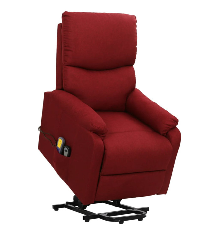 Fauteuil de massage Rouge bordeaux Tissu | Mobilier & Déco