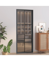 Porte intérieure 83x201,5 cm Noir Verre ESG et aluminium | Mobilier & Déco