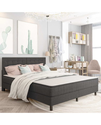 Sommier à lattes de lit Gris foncé Tissu 180x200 cm | Mobilier & Déco