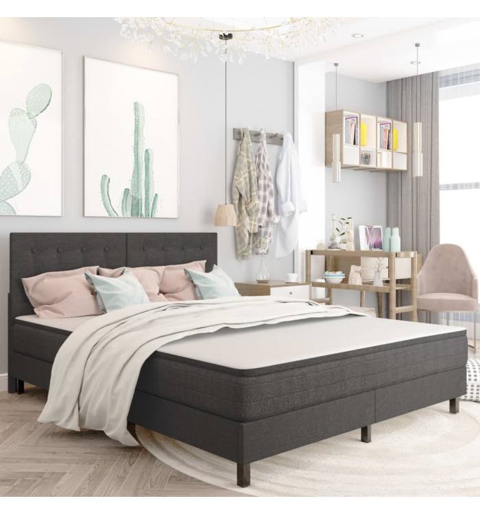Sommier à lattes de lit Gris foncé Tissu 180x200 cm | Mobilier & Déco