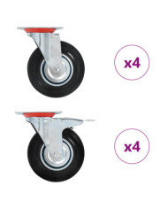 8 pcs Roulettes pivotantes 125 mm | Mobilier & Déco