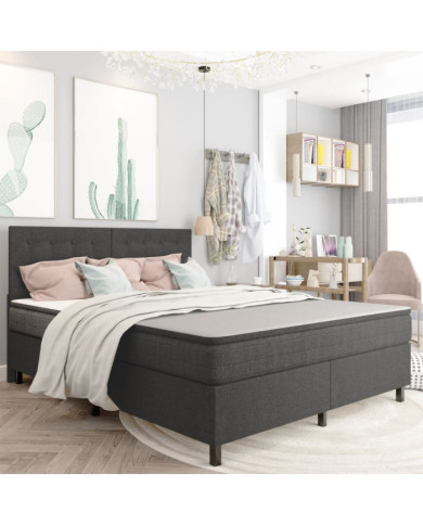 Sommier à lattes de lit Gris foncé Tissu 180x200 cm | Mobilier & Déco