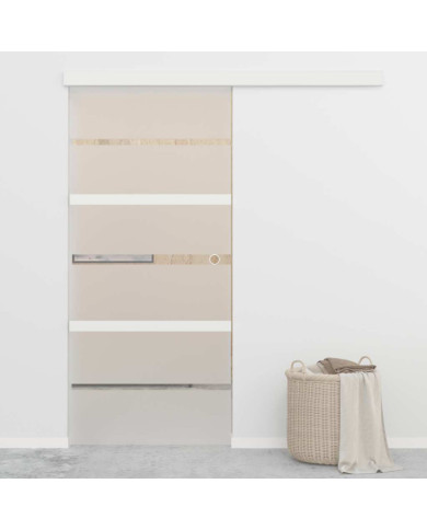 Porte coulissante Verre ESG et aluminium 90x205 cm Argenté | Mobilier & Déco