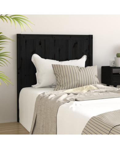 Tête de lit Noir 95,5x4x100 cm Bois massif de pin | Mobilier & Déco