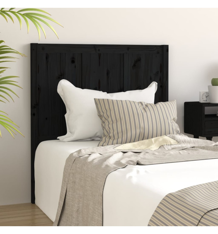 Tête de lit Noir 95,5x4x100 cm Bois massif de pin | Mobilier & Déco