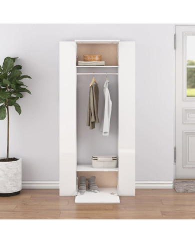 Armoires de couloir 2 pcs blanc Bois d'ingénierie | Mobilier & Déco