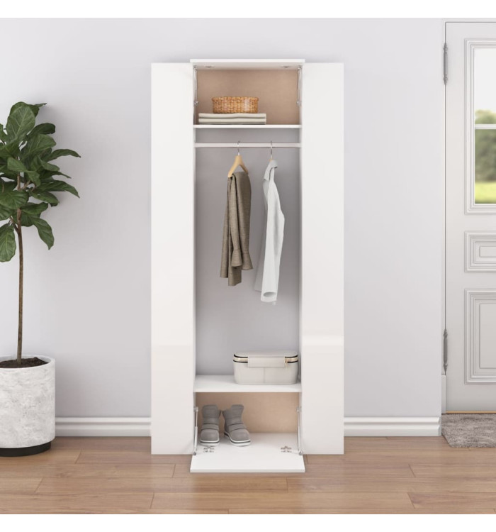 Armoires de couloir 2 pcs blanc Bois d'ingénierie | Mobilier & Déco