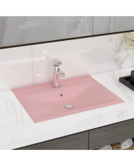 Lavabo avec trou de robinet Rose mat 60x46 cm Céramique | Mobilier & Déco