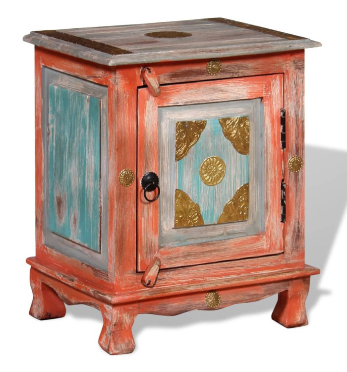 Table de chevet Bois de manguier massif Orange | Mobilier & Déco