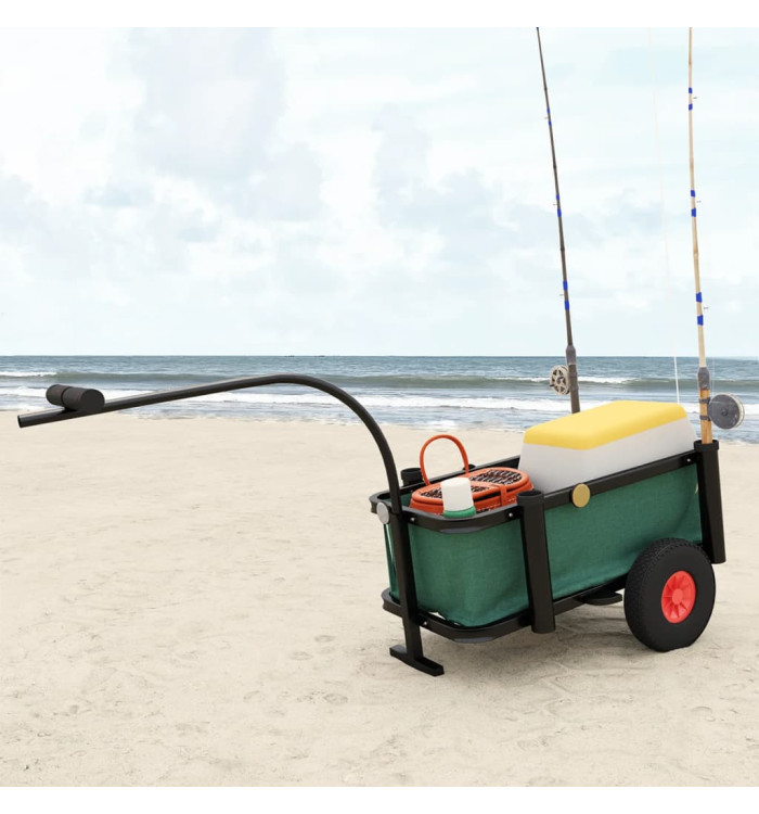 Chariot de pêche avec sac noir acier | Mobilier & Déco