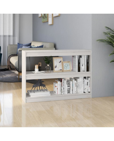 Bibliothèque/Séparateur de pièce Blanc 100x30x71,5cm Pin massif | Mobilier & Déco
