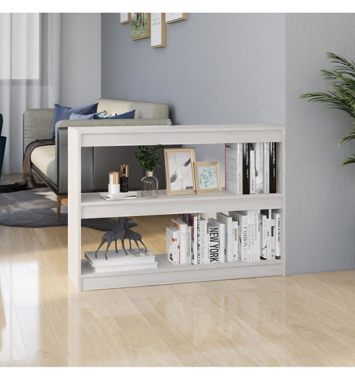 Bibliothèque/Séparateur de pièce Blanc 100x30x71,5cm Pin massif | Mobilier & Déco
