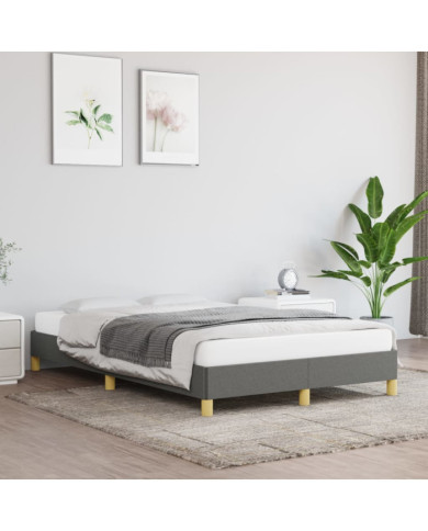 Cadre de lit sans matelas gris foncé 120x200 cm tissu | Mobilier & Déco