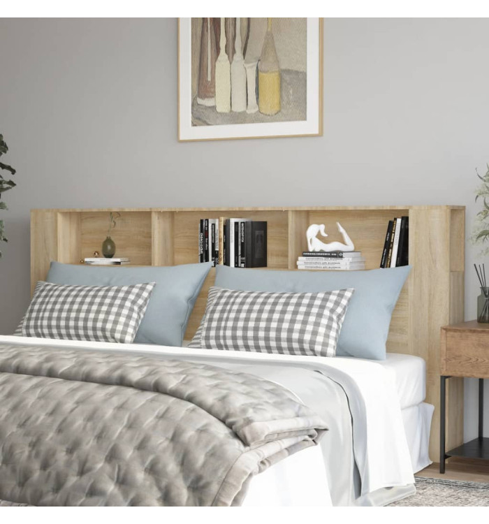 Armoire de tête de lit Chêne sonoma 220x18,5x104,5 cm | Mobilier & Déco