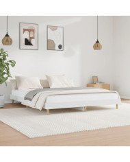 Cadre de lit sans matelas blanc 150x200 cm bois d'ingénierie | Mobilier & Déco